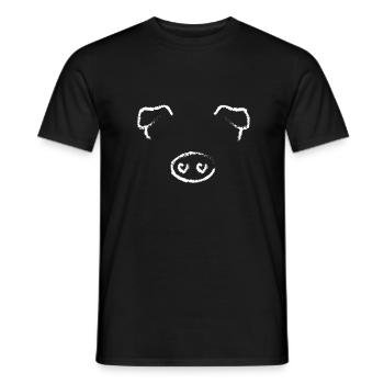 Animal head pig - Men's T-Shirt - black - Front - AI Model Male 178 light (178cm)