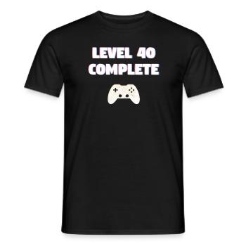 Cadeau d'anniversaire pour Zamer Gamer niveau 40 - T-shirt homme - noir - Devant - AI Model Male 178 light (178cm)