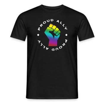 Proud Ally orgueil tolérance arc-en-ciel LGBT cadeau - T-shirt homme - noir - Devant - AI Model Male 178 light (178cm)