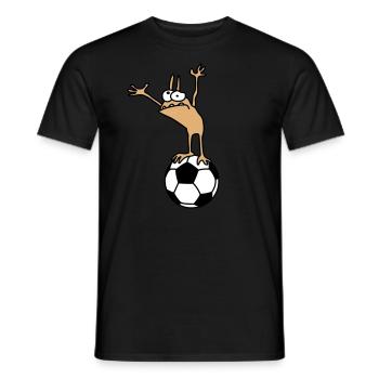 Kobold mit Fußball - Männer T-Shirt - Schwarz - Vorne - AI Model Male 178 light (178cm)