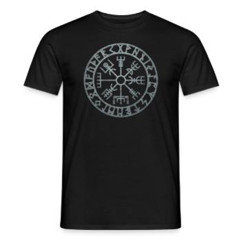 Vegvisir Kompass Rune Wikinger - Männer T-Shirt - Schwarz - Vorne - AI Model Male 178 light (178cm)