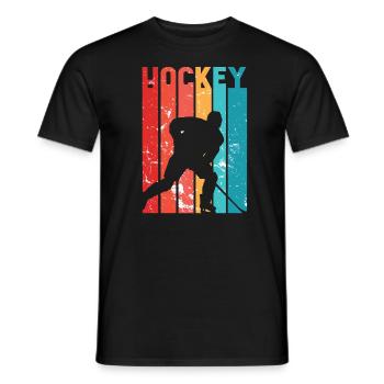 Hockey Retro Distressed Style Vintage Shirt Hommes - T-shirt homme - noir - Devant - AI Model Male 178 light (178cm)