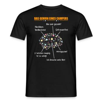 Men's A Camper's Brain - Camping T-Shirt - Men's T-Shirt - black - Front - AI Model Male 178 light (178cm)