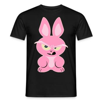 Pink Rabbit Shirt - Funny Rodent - Men's T-Shirt - black - Front - AI Model Male 178 light (178cm)