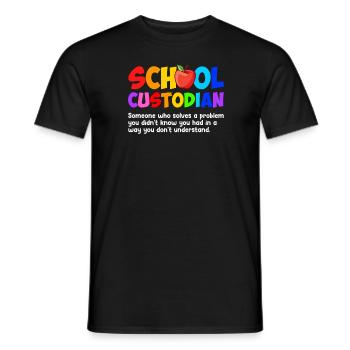 School Custodian definition, Custodian - Men's T-Shirt - black - Front - AI Model Male 178 light (178cm)