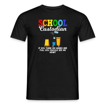 School Custodian heart, Custodian - Men's T-Shirt - black - Front - AI Model Male 178 light (178cm)