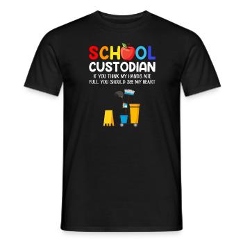 School Custodian, Custodian - Men's T-Shirt - black - Front - AI Model Male 178 light (178cm)