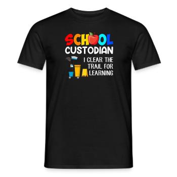 School Custodian the trail for learning, Custodian - Men's T-Shirt - black - Front - AI Model Male 178 light (178cm)
