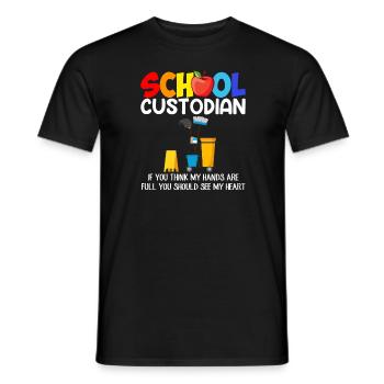 School Custodian heart, Custodian - Men's T-Shirt - black - Front - AI Model Male 178 light (178cm)