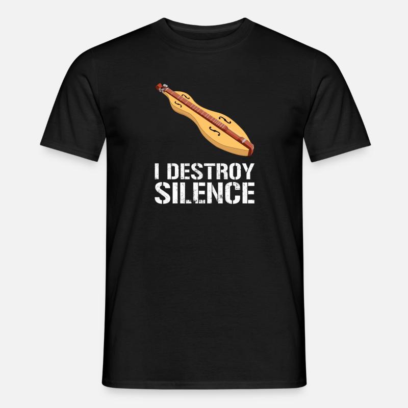dulcimer i destroy silence, dulcimer - Men's T-Shirt - black