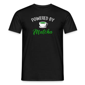 powered by matcha, matcha - Men's T-Shirt - black - Front - AI Model Male 178 light (178cm)