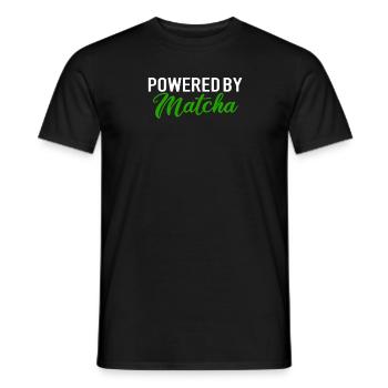 powered by matcha, matcha - Men's T-Shirt - black - Front - AI Model Male 178 light (178cm)