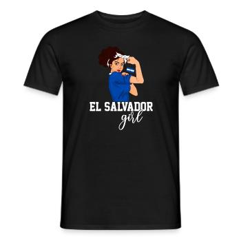 El Salvador girl, el salvador - Men's T-Shirt - black - Front - AI Model Male 178 light (178cm)