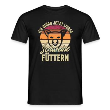 Ich Würd Jetzt Lieber Schweine Füttern - Schweine - Männer T-Shirt - Schwarz - Vorne - AI Model Male 178 light (178cm)