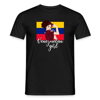 Venezuelan Girl, Venezuela - Men's T-Shirt - black - Front - AI Model Male 178 light (178cm)