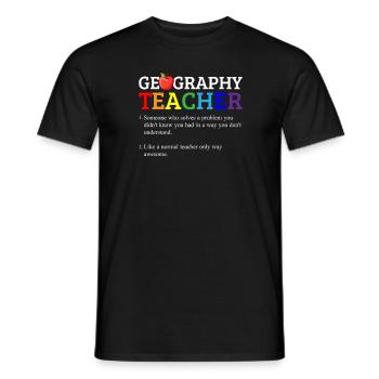 Geography teacher definition, Geography teacher - Men's T-Shirt - black - Front - AI Model Male 178 light (178cm)