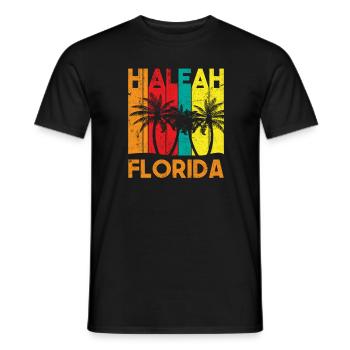 Hialeah florida Hialeah - Men's T-Shirt - black - Front - AI Model Male 178 light (178cm)