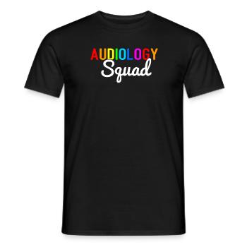Audiology squad, audiologist - Men's T-Shirt - black - Front - AI Model Male 178 light (178cm)