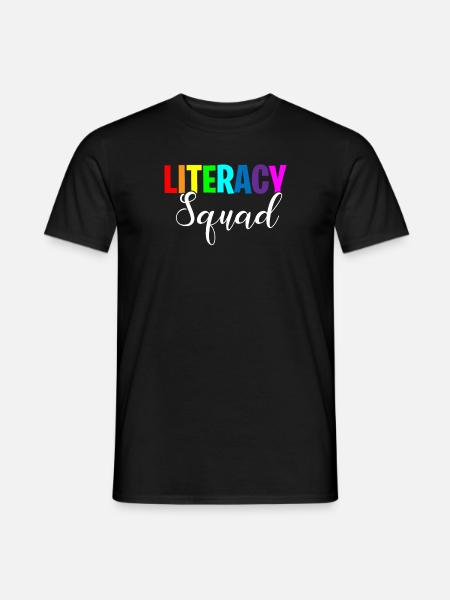 Literacy Squad, teacher school literacy - Men's T-Shirt - black