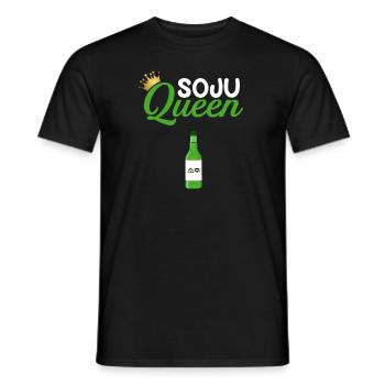 soju queen hangul korean soju - Men's T-Shirt - black - Front - AI Model Male 178 light (178cm)