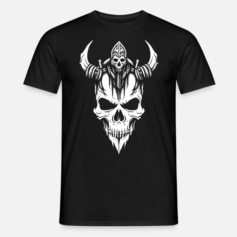 Wikinger Schädel - Männer T-Shirt - Schwarz