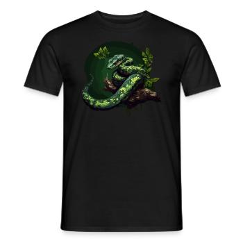 Schlange - Männer T-Shirt - Schwarz - Vorne - AI Model Male 178 light (178cm)