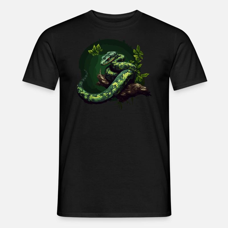 Schlange - Männer T-Shirt - Schwarz