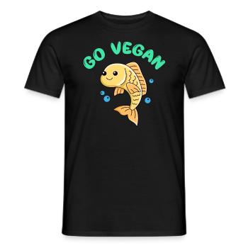 Conception de poisson pour les fiers végétaliens - T-shirt homme - noir - Devant - AI Model Male 178 light (178cm)