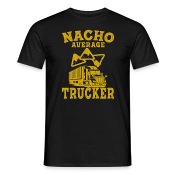 trucker truck driver camion nacho average - Men's T-Shirt - black - Front - AI Model Male 178 light (178cm)