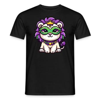 Bande dessinée mignonne de Lion de Mardi Gras - T-shirt homme - noir - Devant - AI Model Male 178 light (178cm)