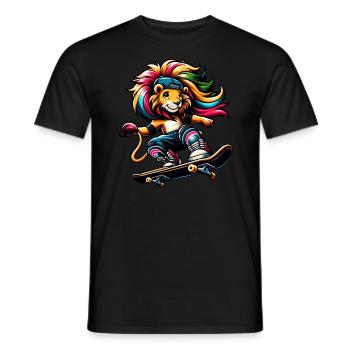 Freche Skater-Giraffe mit Skateboard - Männer T-Shirt - Schwarz - Vorne - AI Model Male 178 light (178cm)