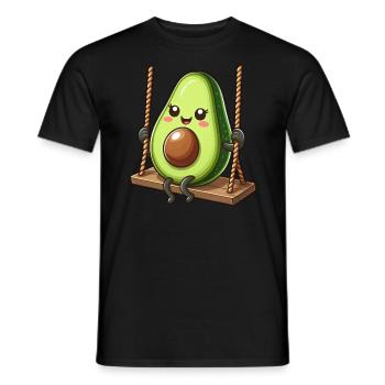 Mignon avocat se balançant terrain de jeu bande dessinée bande dessinée - T-shirt homme - noir - Devant - AI Model Male 178 light (178cm)