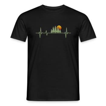 Wald Herzschlag Natur Bäume Landschaft - Männer T-Shirt - Schwarz - Vorne - AI Model Male 178 light (178cm)
