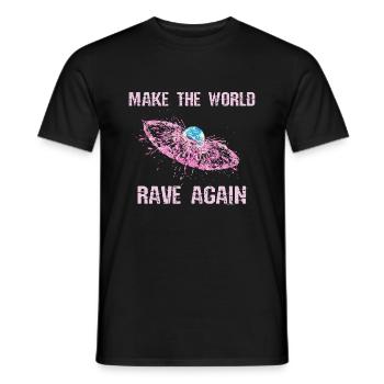 Make The World Rave Again Pink Ravergirl - Men's T-Shirt - black - Front - AI Model Male 178 light (178cm)