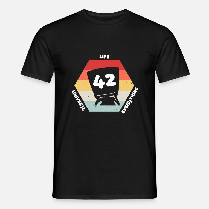 Antwort 42 - Männer T-Shirt - Schwarz