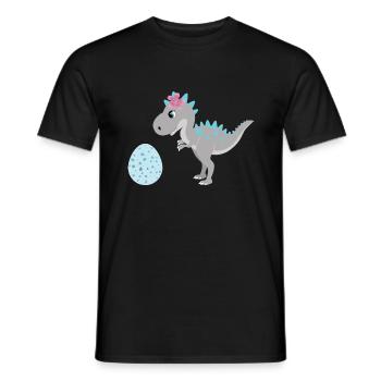 Dino Dinosaurier Ei Mama große Schwester Mädchen - Männer T-Shirt - Schwarz - Vorne - AI Model Male 178 light (178cm)