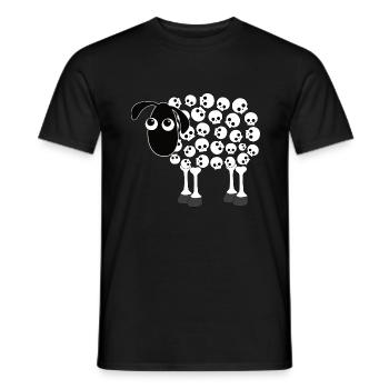 tête de mort mouton crâne os têtes de mort gothique rock - T-shirt homme - noir - Devant - AI Model Male 178 light (178cm)