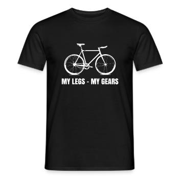 MY LEGS MY GEARS - Männer T-Shirt - Schwarz - Vorne - AI Model Male 178 light (178cm)