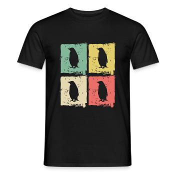 Pinguin Pinguine Tier Eis Kinder Retro Geschenk - Männer T-Shirt - Schwarz - Vorne - AI Model Male 178 light (178cm)