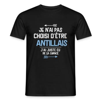 Antillais - Cadeau - Antilles - Chance - Humour - T-shirt homme - noir - Devant - AI Model Male 178 light (178cm)
