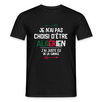 Algérien - Algérie - Homme - Cadeau - Chance - T-shirt homme - noir - Devant - AI Model Male 178 light (178cm)