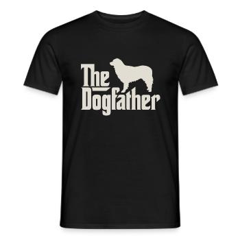 The Dogfather - Australian / American Shepherd - Men's T-Shirt - black - Front - AI Model Male 178 light (178cm)