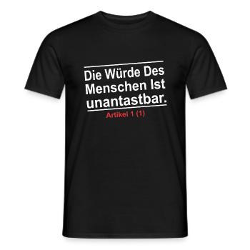 die würde des menschen ist unantastbar - Männer T-Shirt - Schwarz - Vorne - AI Model Male 178 light (178cm)
