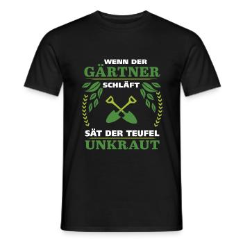 Gärtner Gartenarbeit Gartenfreund Unkraut jäten - Männer T-Shirt - Schwarz - Vorne - AI Model Male 178 light (178cm)