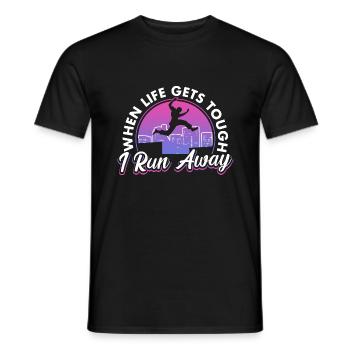 Parkour Freerunning Traceur - Männer T-Shirt - Schwarz - Vorne - AI Model Male 178 light (178cm)