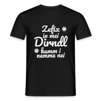 In Mei Dirndl Kumm I Nimma Nei | - Männer T-Shirt - Schwarz - Vorne - AI Model Male 178 light (178cm)