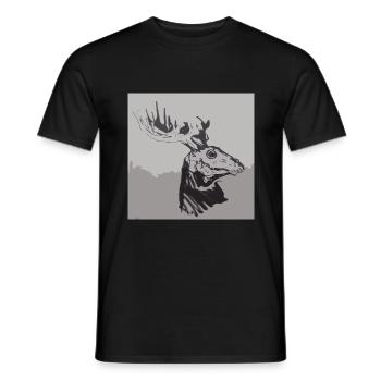 Deaths Deer - Men's T-Shirt - black - Front - AI Model Male 178 light (178cm)