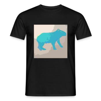 Strolling Capy - Men's T-Shirt - black - Front - AI Model Male 178 light (178cm)