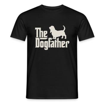 The Dogfather - Basset Hound - Männer T-Shirt - Schwarz - Vorne - AI Model Male 178 light (178cm)