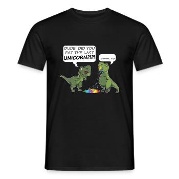 Dino last unicorn - LAST UNICORN -Gift idea - Men's T-Shirt - black - Front - AI Model Male 178 light (178cm)